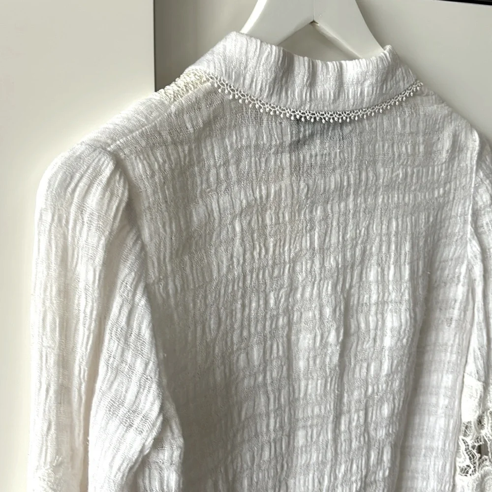Alexis Linen Embroidered Blouse XS - Picture 5 of 6